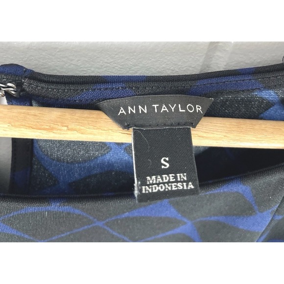 Ann Taylor Black And Blue Tank Top Blouse Business Casual Size S - Picture 5 of 5